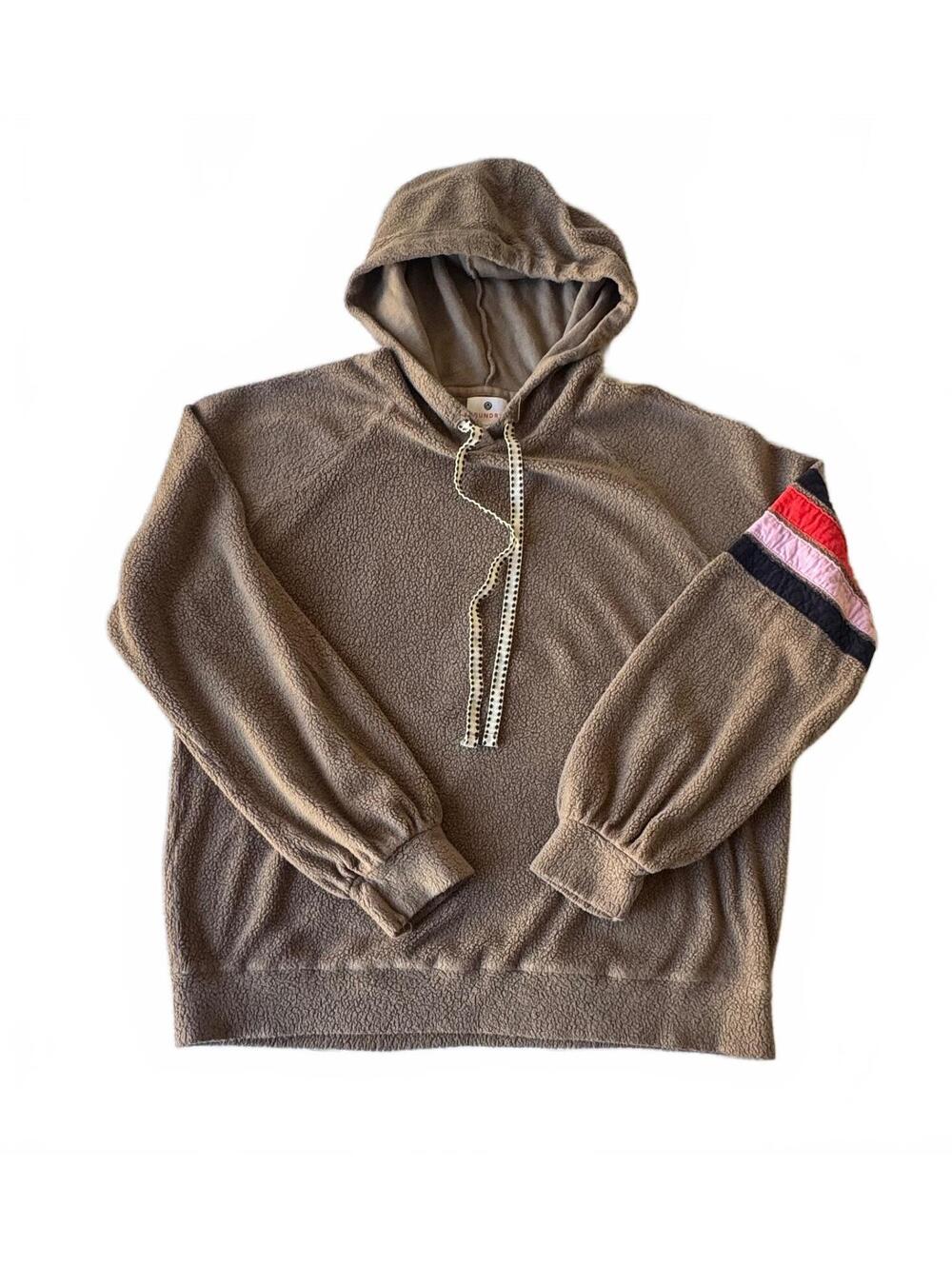Sundry teddy bear fleece pullover
